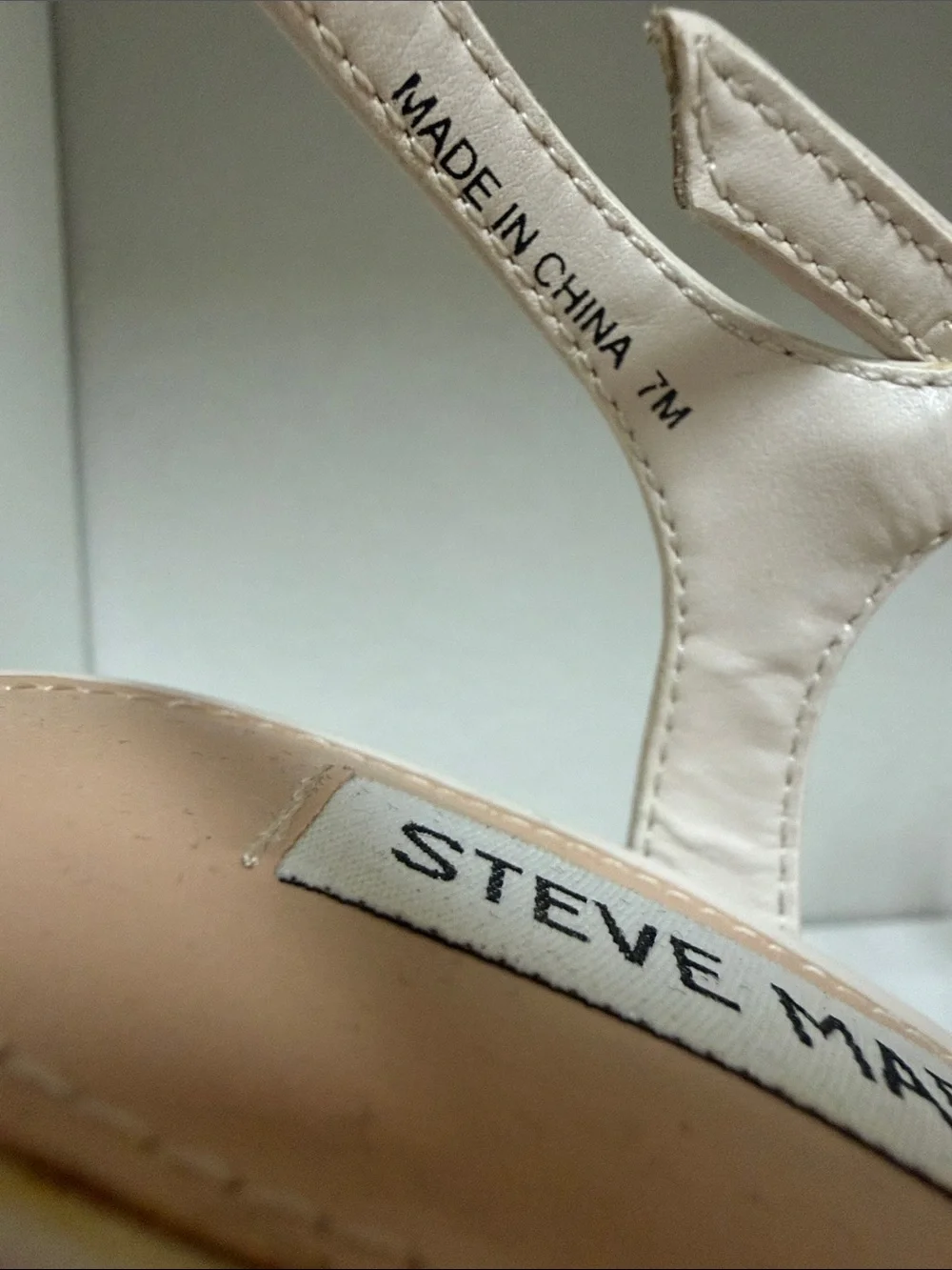 Steve Madden Cream Platform Block Heel Sandals with Ankle Strap